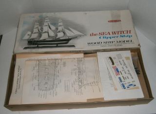 Vintage The Sea Witch Clipper Ship Wood Model 27 - 1/4 " The Seawitch Scientific