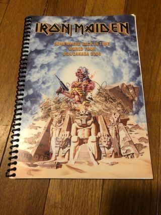 Iron Maiden Tour Itinerary Somewhere Back In Time 2008 Eddie Rare Vintage Book