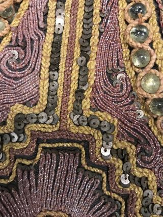 Large Vintage Thai Burmese Kalaga Tapestry Hand Embroidered Burma Beaded/Sequin 4