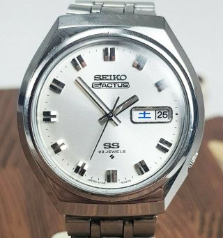 Vintage Seiko Actus Ss 6106 - 8680 23j Jdm Kanji Day Mens Automatic Japan Watch