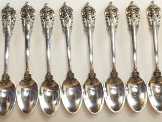 Wallace Sterling Silver Grande Baroque Old Heavy Espresso Demitasse Spoons 12pc