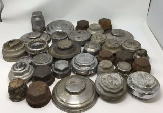 31 Vintage Hub Cap Bearings Grease Caps Nash Whippet Chevy Ford Dodge Brothers