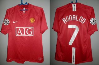 Shirt Manchester United 2007 - 2008 Ronaldo Nike Jersey Vintage Champions League