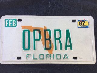 Vintage Florida Personalized License Plate Offshore Powerboat Racing Association