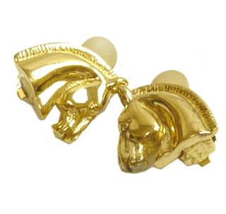 Authentic HERMES Earrings horse vintage Gold Palladium 5419 6