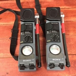Sony Japan Transceiver Icb - 87h Very Rare Set Of 2 Retro Electronics Vintage