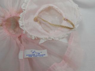 Vintage ' 58 Madame Alexander LISSY HTF Pink Organdy Dress,  Hat,  Slip and Shoes 6