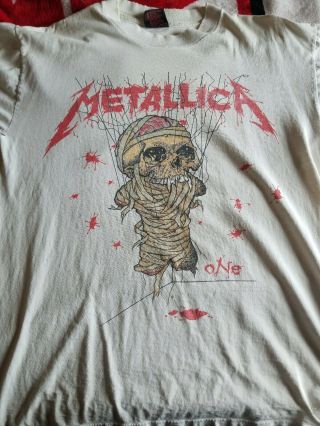 1989 Metallica One Vintage T - Shirt (brockum) Pushead (l)