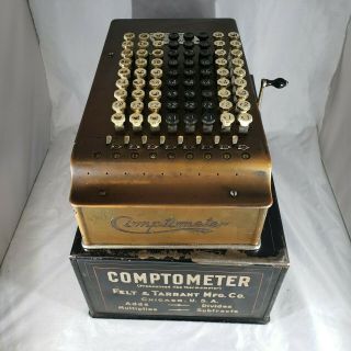 Vintage Felt & Tarrant Comptometer Model H With Case / Cover Great Graphics He