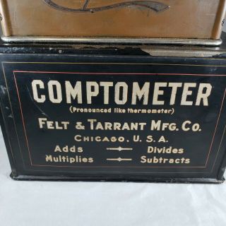 Vintage Felt & Tarrant Comptometer Model H With Case / Cover Great Graphics HE 2