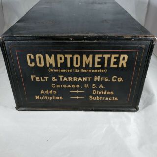 Vintage Felt & Tarrant Comptometer Model H With Case / Cover Great Graphics HE 3