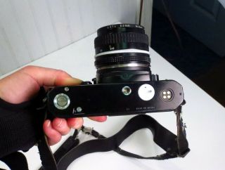 Vintage Nikon FE 35mm Camera 50mm Nikkor f/1.  8 Ai Lens W/ Case Vivitar Flash Cap 6
