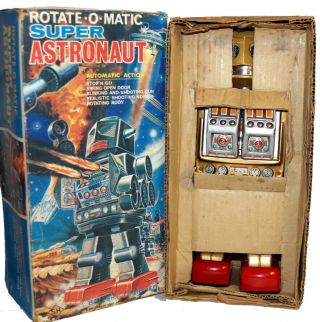 Horikawa Robot Japan Tin Toy Vintage 1960s Rare Gold Attacking Martian Astronaut 2
