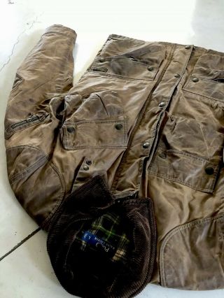 Polo Ralph Lauren Large Oil Cloth Tarnished Jacket Wax FO Leather Brown RRL VTG 2