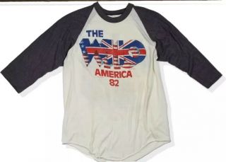 Vintage 1982 The Who American Tour Raglan T Shirt 3/4 Sleeves 50/50 Blend Large