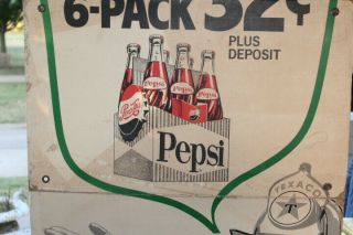 Rare Large Vintage 1950 ' s Pepsi Cola Soda Pop Texaco Gas Station 58 