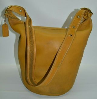 Coach United States Vintage Rare Xl Bucket Duffle Feed Bag In Yellow 9085