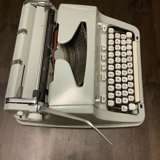 Vintage 1960 ' s Hermes 3000 Portable Typewriter Seafoam No Case 6