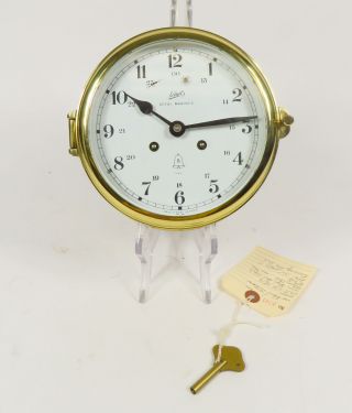 Vintage Schatz Royal Mariner Brass Ship Bell Clock 8 Day 7 Jewels West Germany