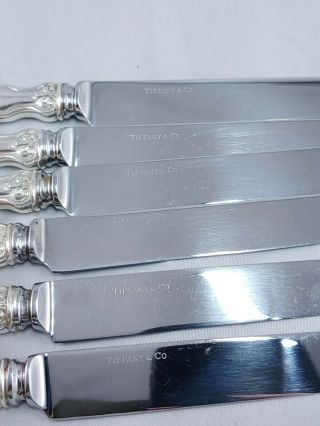 Tiffany & Co.  Shell & Thread 1905 Sterling Silverware Dinner Knife Set of 6 5
