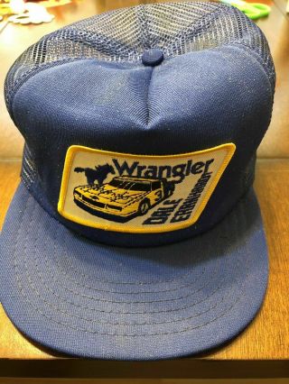 Dale Earnhardt Vintage Rare 1985 Wrangler Snapback Trucker Hat