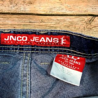 Vintage JNCO Men’s Skate Denim Jean Shorts 36 Snake Dragon Embroidery 4