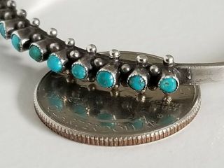 Vintage Native American Zuni Turquoise Snake Eye Old Pawn Sterling Cuff Bracelet