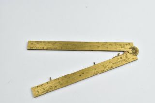 French Drafting Drawing Instrument Geometry Folding Ruler 18th Century Signed 2