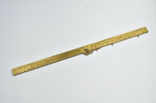 French Drafting Drawing Instrument Geometry Folding Ruler 18th Century Signed 3
