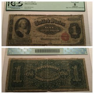 Vintage Pcgs $1 Martha 1886 Silver Certificate Very Good 8 Fr.  215 One Dollar