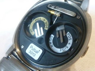 Vintage Men ' s Neiman Marcus Pulsar P3 LED Digital Watch Stainless Steel 10