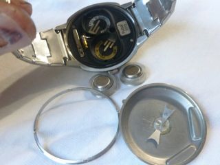 Vintage Men ' s Neiman Marcus Pulsar P3 LED Digital Watch Stainless Steel 9