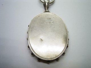 HEAVYWEIGHT ANTIQUE VICTORIAN SOLID SILVER COLLAR AND LOCKET 1882 6