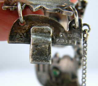 Vintage Graziella Laffi Sterling Silver Peru Mayan Chinchilla Bracelet Enamel 2