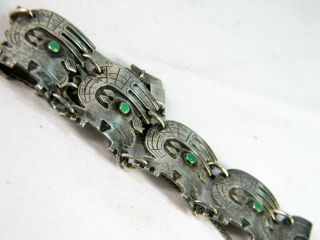 Vintage Graziella Laffi Sterling Silver Peru Mayan Chinchilla Bracelet Enamel 3