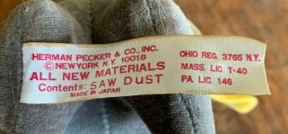 Peter Potamus Rare Herman Pecker Plush Sawdust Doll 7