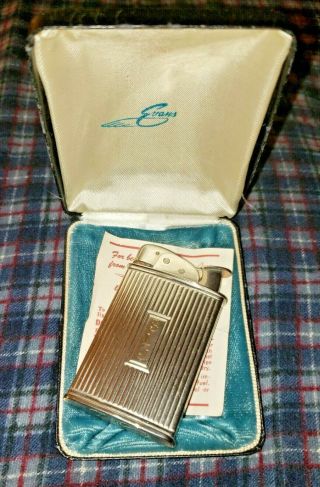 Vintage Antique Evans Monogram Lift Arm Lighter Cigarette Tobacciana