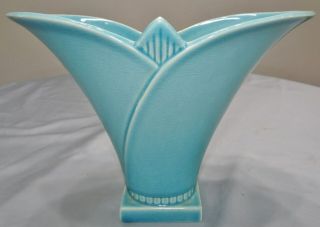 Rookwood Pottery Fan Vase 6816a Rare Robbin Egg Blue Deco Vtg Antique