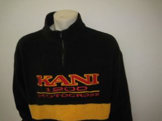 Vintage 1990s KARL KANI Motocross Colorblock Pullover Fleece Jacket Size XXL 3
