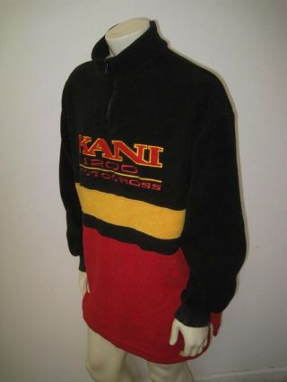 Vintage 1990s KARL KANI Motocross Colorblock Pullover Fleece Jacket Size XXL 4