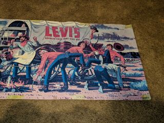 Vintage Levis Advertising Poster 1950s - 60 ' s Cowboys At Cookout 3