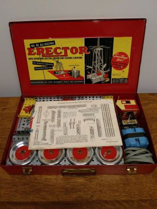 Vintage A.  C.  Gilbert Erector Set 6 1/2 All Electric 100 Complete 12