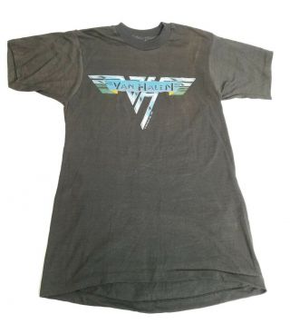Vtg Vintage Van Halen 1978 Logo Authentic World Tour Concert T - Shirt M A55