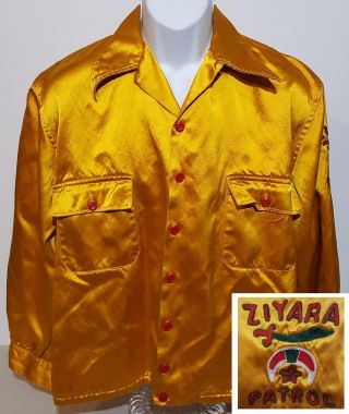 Ziyara Patrol Vtg 50s 60s Gold Button Down Shirt Mens L/xl 16.  5 33 Usa Shriners