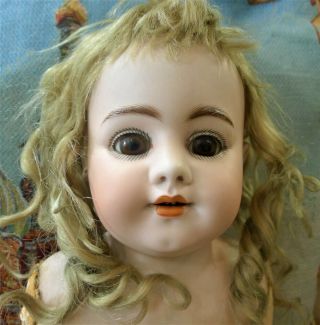 Early Simon Halbig Bisque Shoulder Head Doll Jointed Kid Body Porcelain Arms 27 "