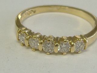 Vintage 14 K Gold 4 Mm Wedding Band Vs - Si 0.  50ct Tw Natural Diamonds,  Size 6.  25