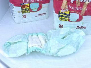 Vintage 1996 Depends Fitted Briefs,  Size Medium Adult Diapers Open packs 4