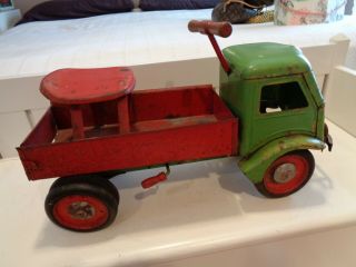 Vintage Red And Green Keystone Ride - Em Dump Truck