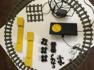 [vintage] Lego Train Tracks And Parts,  Nonfunctional 4559 Cargo Railway 9v 1996