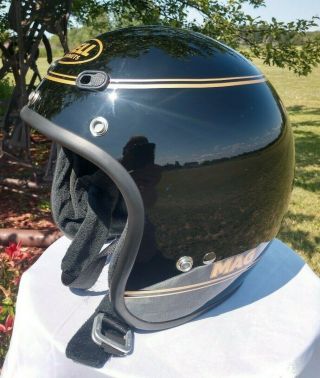 Vintage Black Open Faced Bell Mag Helmet,  Magnum